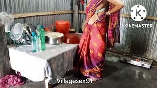 Red Saree Cute Bengali Boudi sex (Official video By villagesex91) - 4 image