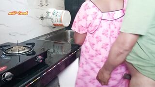 Indian house wife doggy style anal fucking with neighbour in kitchen then dirty talking - 15 image