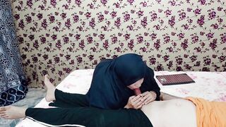 Muslim Hijab Student Caught me jerking off in Study Room - 10 image