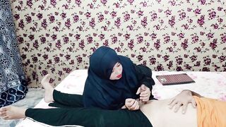 Muslim Hijab Student Caught me jerking off in Study Room - 11 image