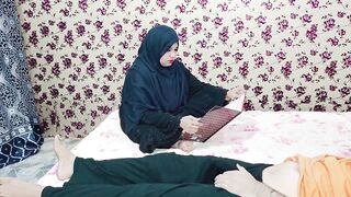 Muslim Hijab Student Caught me jerking off in Study Room - 2 image