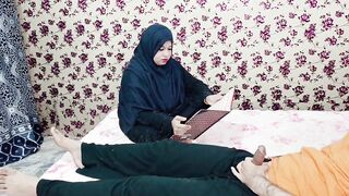 Muslim Hijab Student Caught me jerking off in Study Room - 3 image