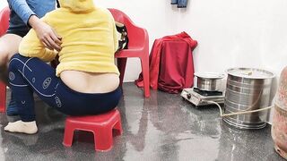 Indian Desi chubby couple fucking in the kitchen with boyfriend hordcore doggy style