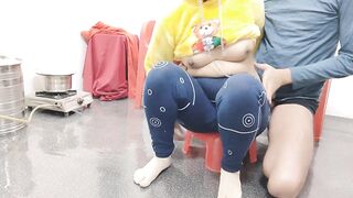 Indian Desi chubby couple fucking in the kitchen with boyfriend hordcore doggy style - 5 image