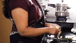 Pretty Indian Big Boobs Stepmom Fucked in Kitchen by Stepson