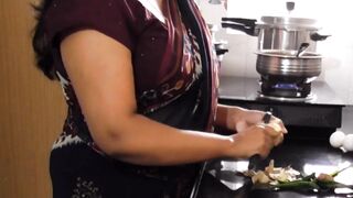 Pretty Indian Big Boobs Stepmom Fucked in Kitchen by Stepson - 3 image