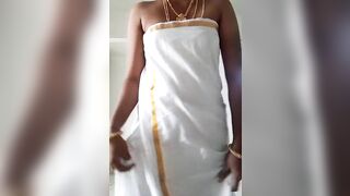 Tamil wife Swetha Kerala style dress nude self video recorder - 3 image
