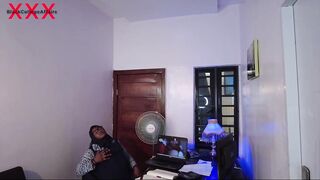 Senior College boy caught the holy teacher on Hijab masturbating in her office and then she punishes him by making him fuck her pussy so hard on her desk - 2 image