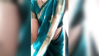 Swetha tamil wife saree strip record video