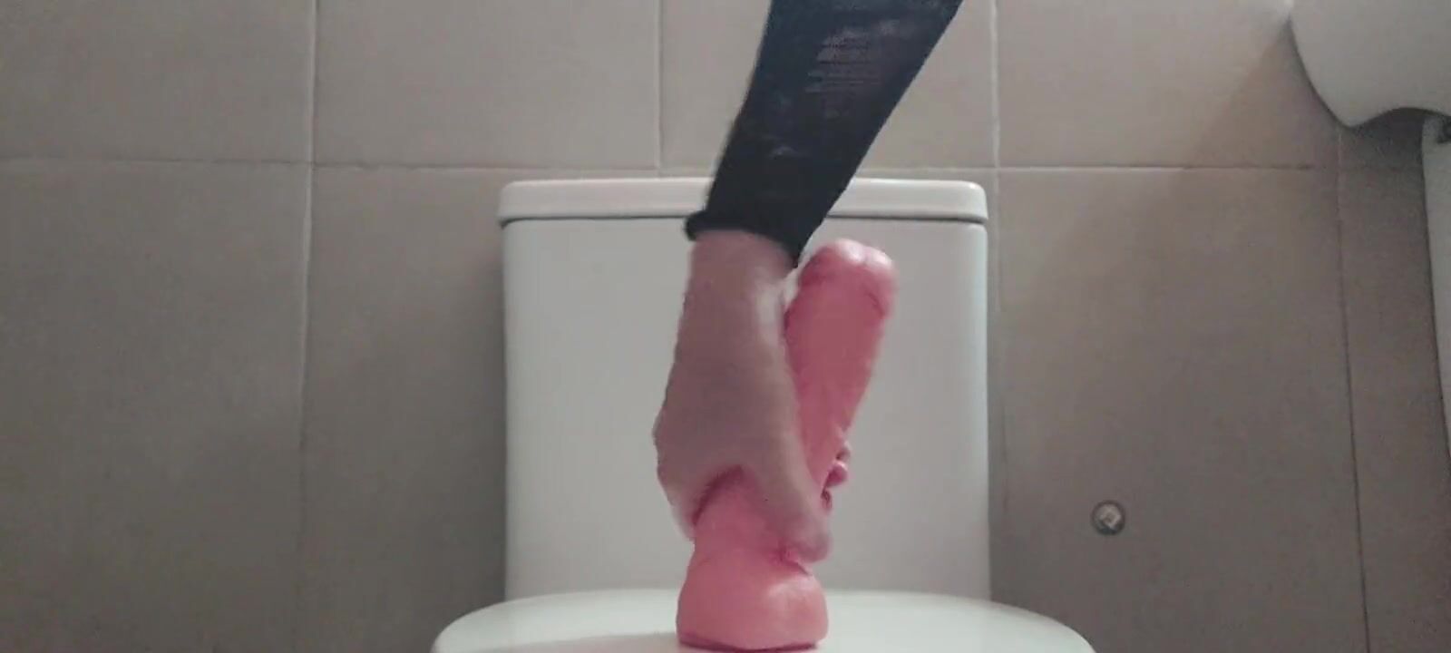 Fucking a dildo in the bathroom of my house watch online